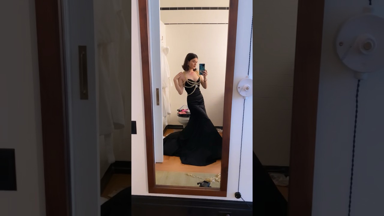 making my Met Gala dress! this whole dress was made the night before my flight 😅