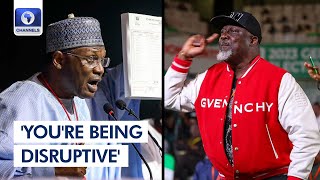 'You're Being Disruptive', INEC Chair Warns Dino Melaye At Collation Centre