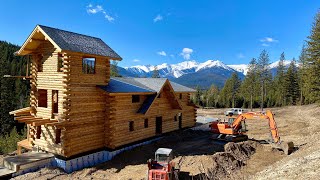 Backfilling log home basement, root cellar and greenhouse foundation- Montana Homestead Part 13