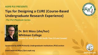 PUI Playbook Series: Tips for Designing a CURE (Course-Based Undergraduate Research Experience)