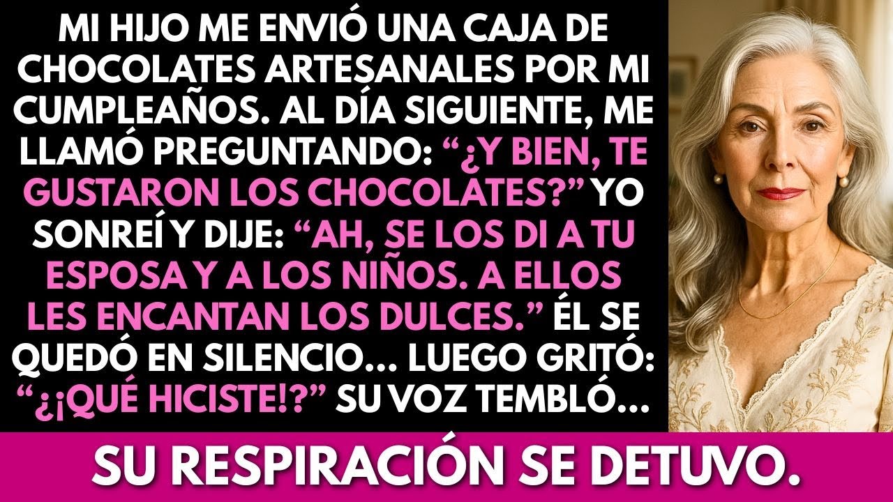 Mi hijo me envió una caja de chocolates artesanales. Pero se los di a su esposa y a sus hijos.Luego…
