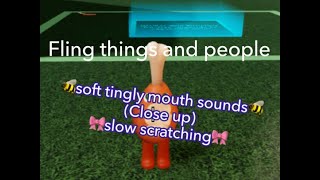 🍇Roblox ASMR🍇🚲soft tingly mouth sounds(close up), slow scratching🚲(Fling things and people) screenshot 5