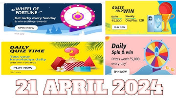 Funzone Amazon All Quiz Answers Today |21 April 2024 | @dailyquiztime #amazonfunzon