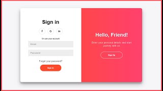 Animated sliding Sign In & Sign Up Form Design Using HTML CSS & Javascript | Creative Login From