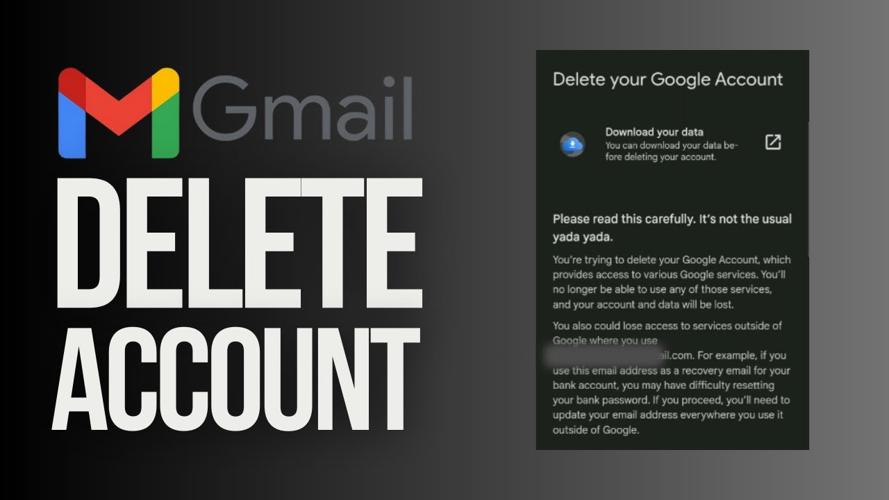 Delete Gmail Account | Google Quick Tutorial - YouTube