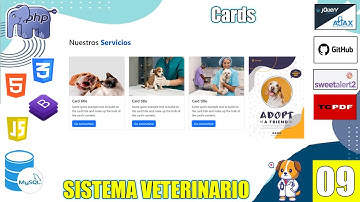 09 CARDS con BOOTSTRAP en mi PÁGINA WEB en el SISTEMA VETERINARIO (PHP y MySql)FullStack