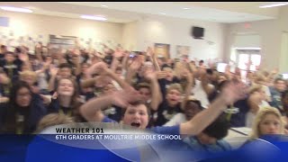 Rob Fowler visits the 6th graders at Moultrie Middle School for Weather 101