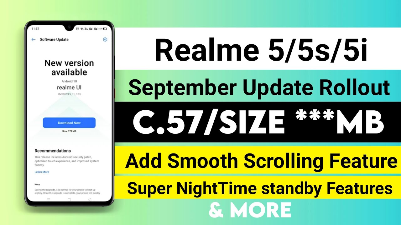 Realme 5/5s/5i C.57 Update Release | Realme 5/5s/5i September Update Rollout | Smooth Scrolling &?