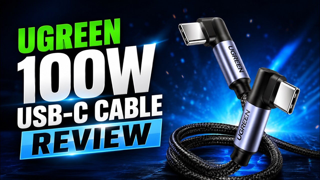 UGREEN 5 Series USB-C to USB-C 90 Degree PD Fast Charging Cable 100W