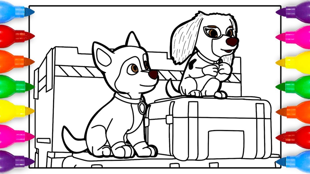 Chase Liberty Coloring Pages from PAW Patrol The Mighty Movie