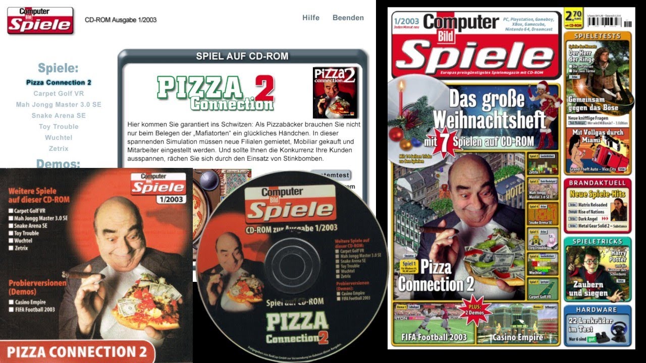 Die Computer Bild Spiele 1/2003 (1 CD mit Pizza Connection 2) - YouTube