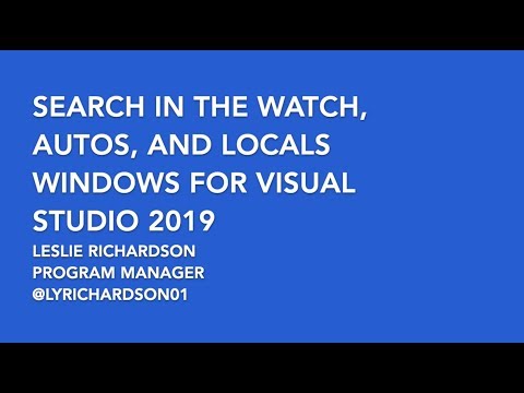 Search in the Watch, Autos, and Locals Windows for Visual Studio 2019