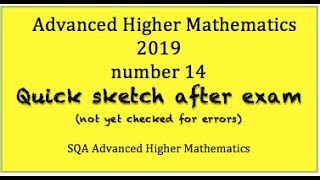 2019 SQA Advanced Higher Mathematics no.14  Quick Sketch