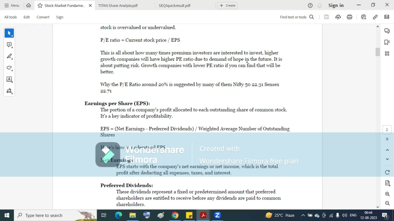 Fundamental Analysis of Stocks and Analysis of Quarterly Financial Results