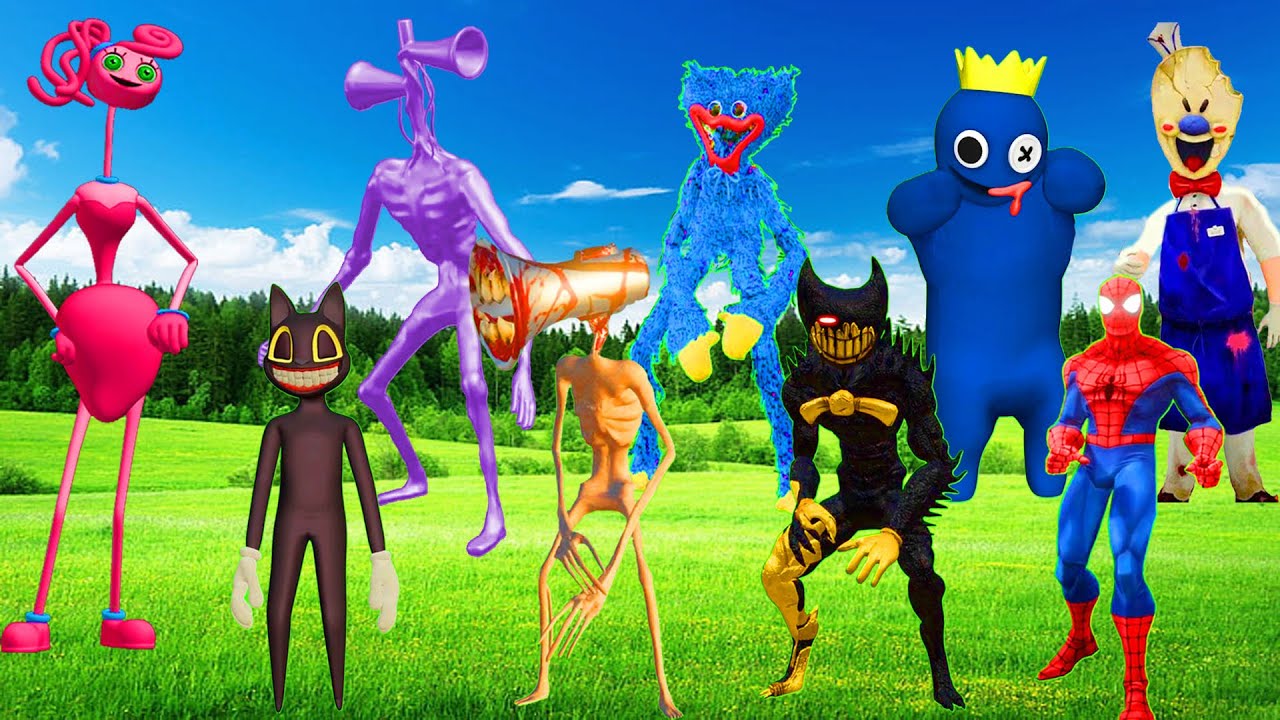 Siren head Pipe head Huggy WUggy Cartoon Cat Mommy long legs Carnage Spider man Bendy SCP YouTube