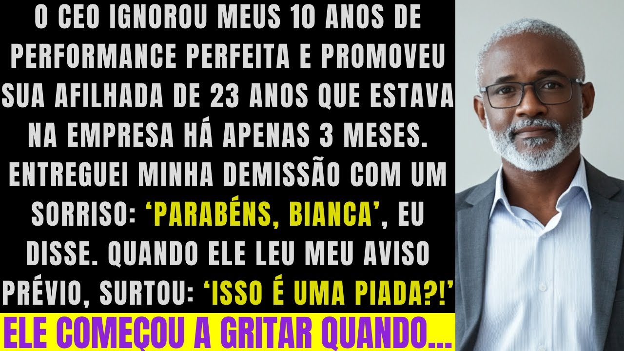 Estava a dois dias de anunciar a minha promoção, a promoção que mereci depois de dez anos a construir cada projeto daquela empresa. Então o meu chefe convocou uma reunião e, com um sorriso,...