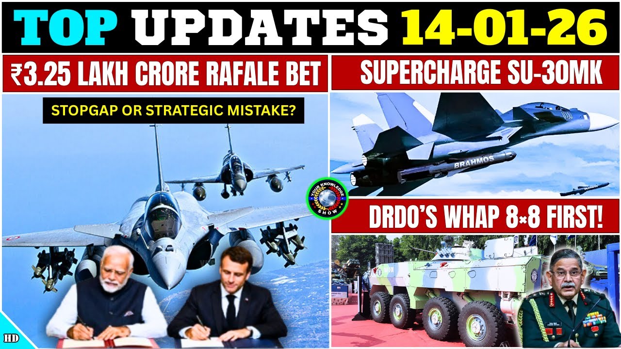 TOP Defence Updates | ₹3.25 Lakh CR RAFALE MISTAKE? | DRDO’s WhAP 8×8 first! | Supercharge Su-30MK