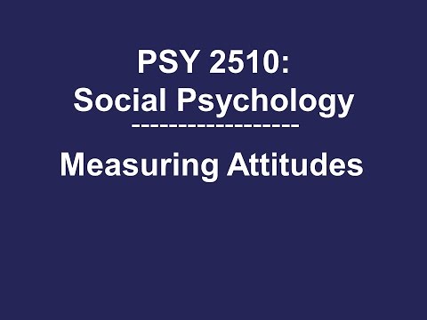 PSY 2510 Social Psychology: Measuring Attitudes