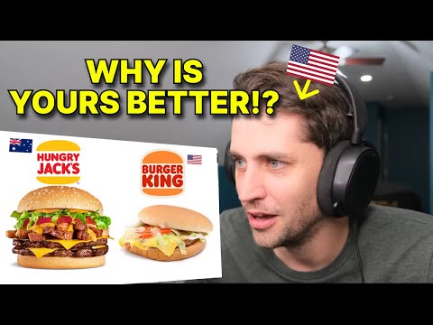 American reacts to Hungry Jacks Australia's Burger King