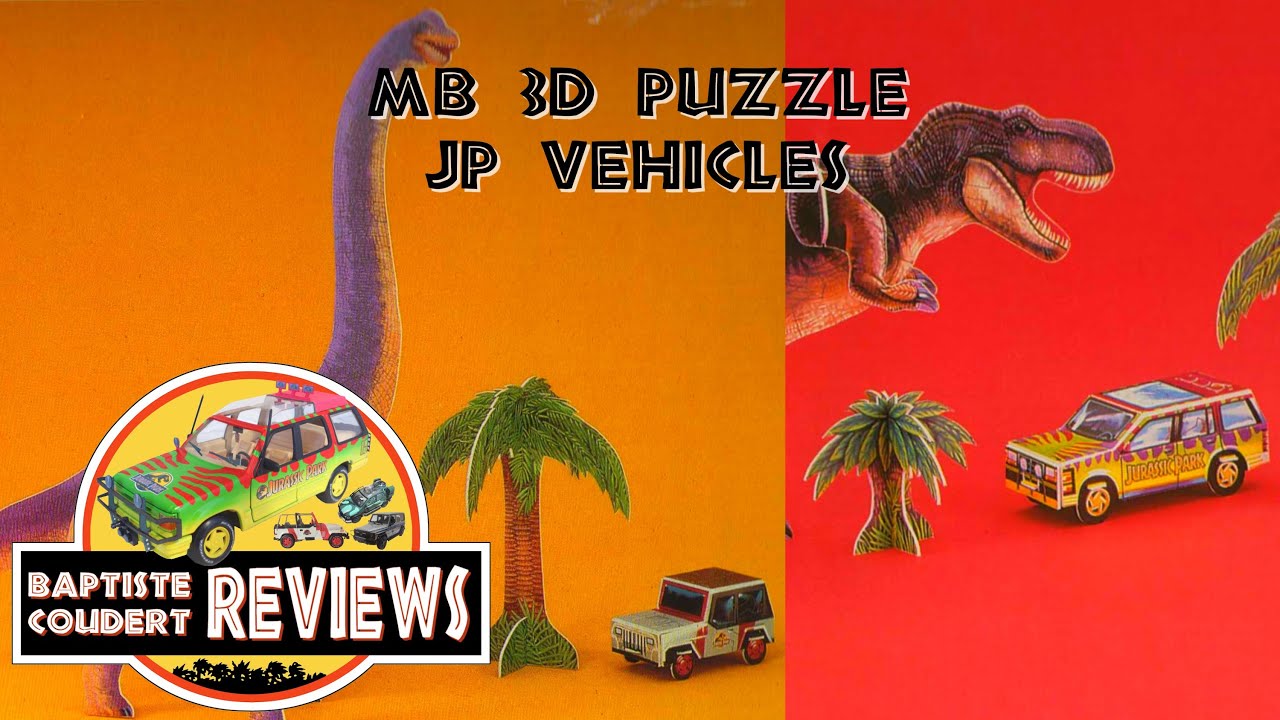 Video Review: 1993 MB Jurassic Park 3-D 3D Puzzle Jeep Wrangler Ford Explorer Vehicles