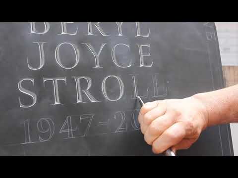 Stonemason hand carving a memorial inscription. - YouTube