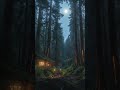the lantern path in the quiet forest