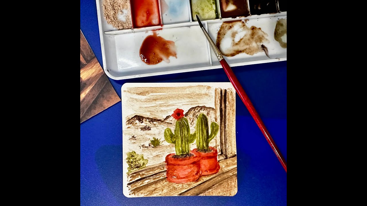 Painting with cocoa & matcha as watercolors