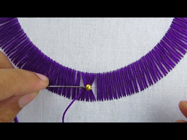 Hand embroidery neck design for kurti|neck embroidery designs - YouTube