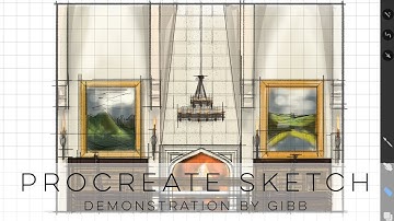 How to use Procreate to draw a conceptual elevation rough draft for interior design