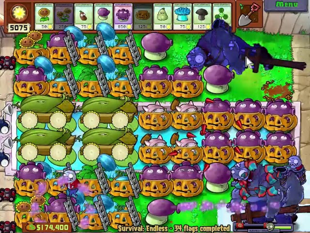 Plants VS Zombies Survival: Endless 100 Flags Setup – Frenzy Firelight