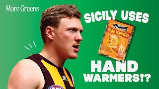 2v2 Scramble Match Play | AFL STAR James Sicily uses hand warmers on the golf course!?