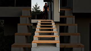 DIY Cinder Block & Wood Stairs | Easy Patio Upgrade #diy #DIYStairs #OutdoorLiving