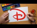 How to draw a red Disney logo 2024