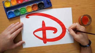 How to draw a red Disney logo 2024