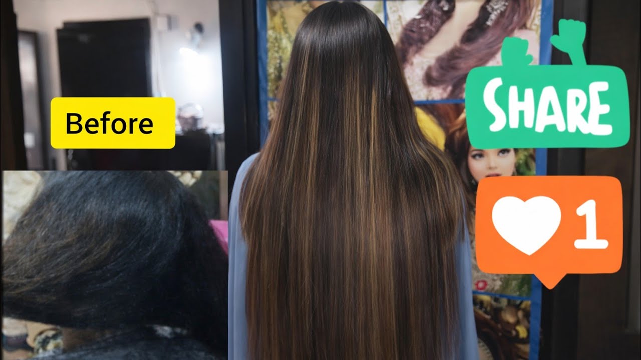 Black Se Brown Hair Transformation | Highlights Par Glossing#hairdye #fashion #hair