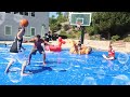 We turned our BASKETBALL COURT into a SLIP N SLIDE (BAD IDEA) - INJURY WARNING