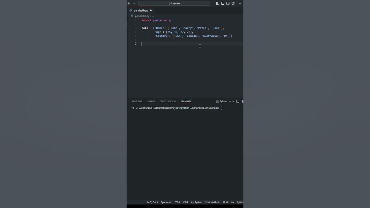 How to use Pandas in Python -Pandas - YouTube