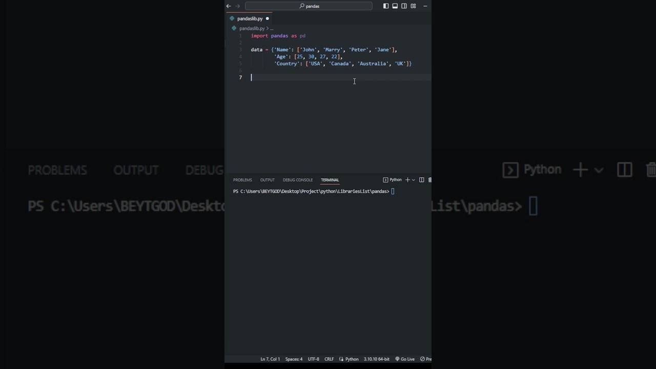 How to use Pandas in Python -Pandas