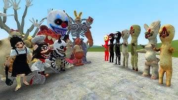 NEW SCP-173 VS NEW PROJECT JOYKILL, MAMA BEAR BOSS DARK DECEPTION CHAPTER 1-4 NPCs in Garry