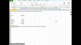 00023 - How To Convert Liters To Barrels - Gallons - Quarts And Pints Using Microsoft Excel