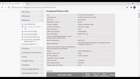 HOW TO CHECK MASTER DATA OF COMPANY or LLP