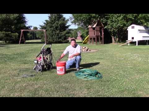 Running a pressure washer off a bucket of water