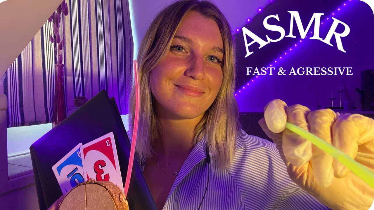 ASMR - FAST & AGGRESSIVE ASMR (hand movements, focus games,...) #asmr # ...