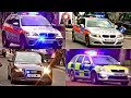 London Police Cars Responding (officer waves!) Compilation: BMW, Skoda, Audi + Motorcycles