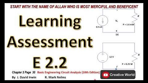 Chapter 2 Learning Assessment E 2.2 solution | Basic Engineering Circuit Analysis 10th Edition
