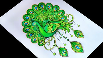 How to Draw a Peacock Step by Step | Easy Peacock Drawing for Beginners/Peacock Art with Colours/Art