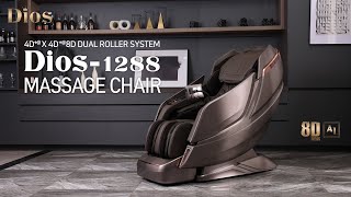 Dios-1288 Installation Video 8D AI Dual Air Tech Touch Roller SL-track with Brain Relaxation Program