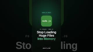 Read Huge Files in Node.js Without Blowing Up Memory (Streams) #Shorts