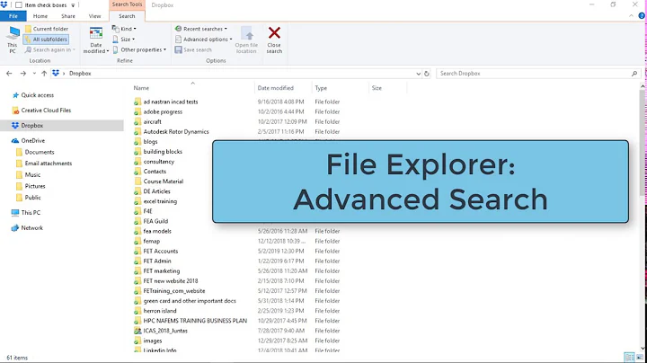 File Explorer - advanced search methods