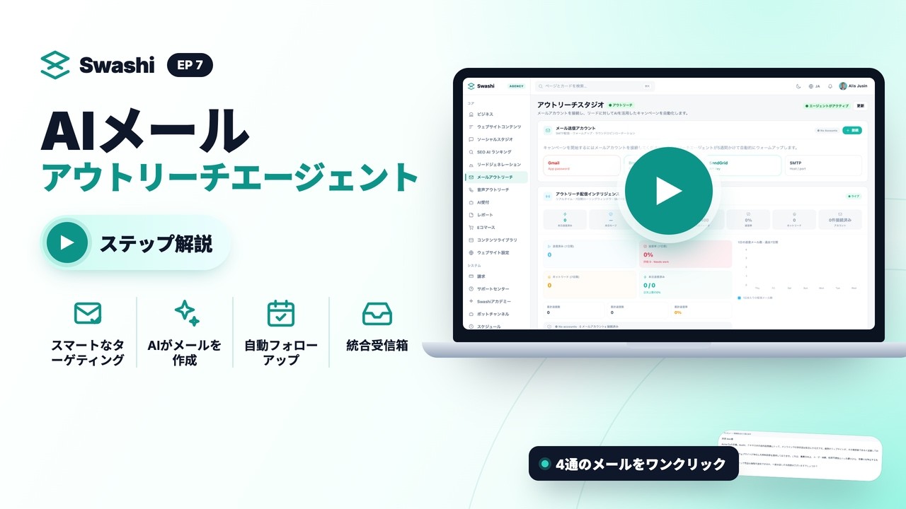 Swashiのアウトリーチエージェントの使い方